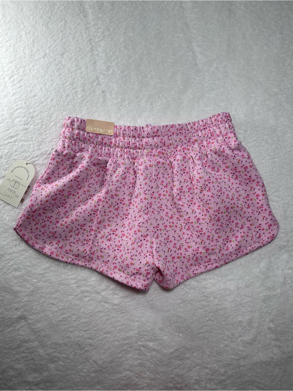 NWT Sz M Blogilates Women's Marshmallow Dolphin Shorts - Pink Floral Print HTF! - Picture 7 of 10